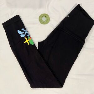 lululemon athletica Black Leggings with Colorful Side Graphic